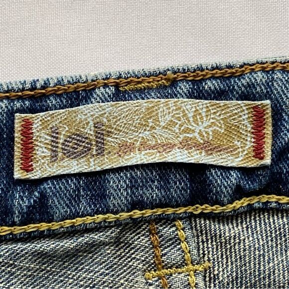 Y2K lei Sophia Embroidered Hipster Flared Jeans Size 7 - Picture 11 of 16